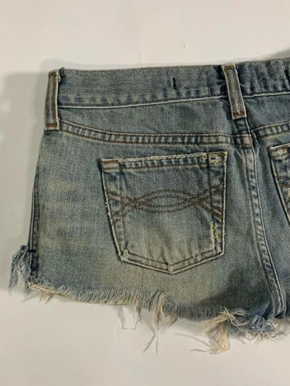 Y2K Abercrombie & Fitch Cutoff Denim Shorts Size 0 Low Rise